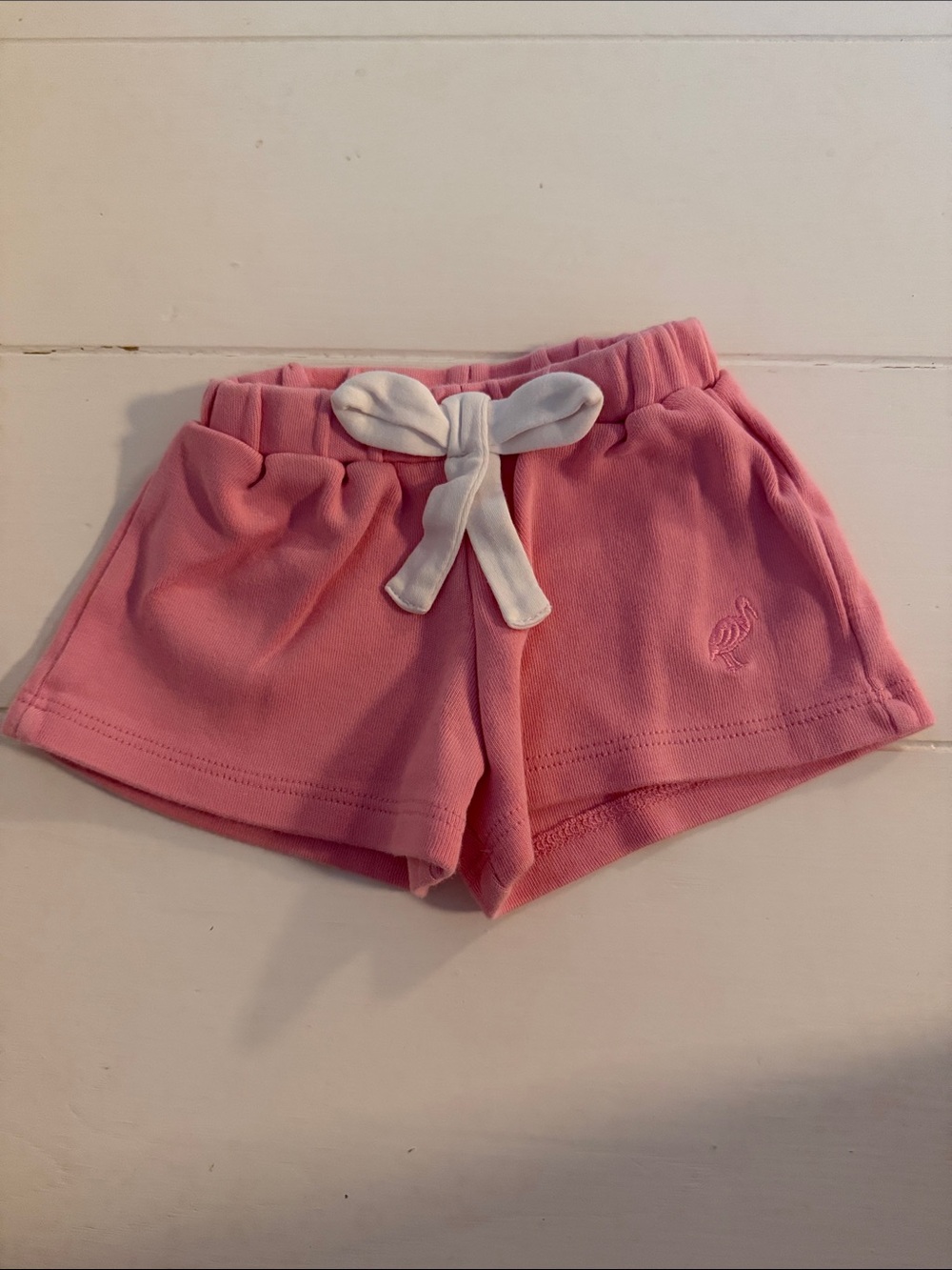 The Beaufort Bonnet Company Pink Knit Shorts with White Waist Tie